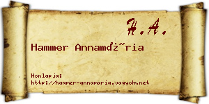 Hammer Annamária névjegykártya