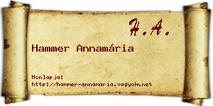 Hammer Annamária névjegykártya